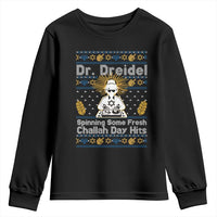 Funny Ugly Hanukkah Youth Sweatshirt Mr Dreidel Dj Chanukkah Jewish - Wonder Print Shop