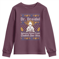 Funny Ugly Hanukkah Youth Sweatshirt Mr Dreidel Dj Chanukkah Jewish - Wonder Print Shop
