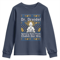Funny Ugly Hanukkah Youth Sweatshirt Mr Dreidel Dj Chanukkah Jewish - Wonder Print Shop