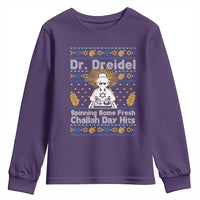 Funny Ugly Hanukkah Youth Sweatshirt Mr Dreidel Dj Chanukkah Jewish - Wonder Print Shop