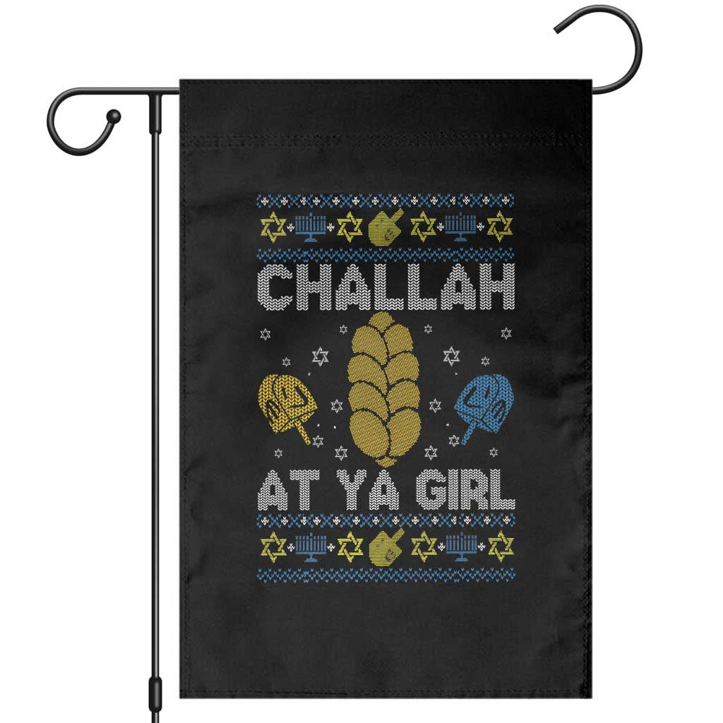 Funny Ugly Hanukkah Garden Flag Challah At Ya Girl Matching - Wonder Print Shop