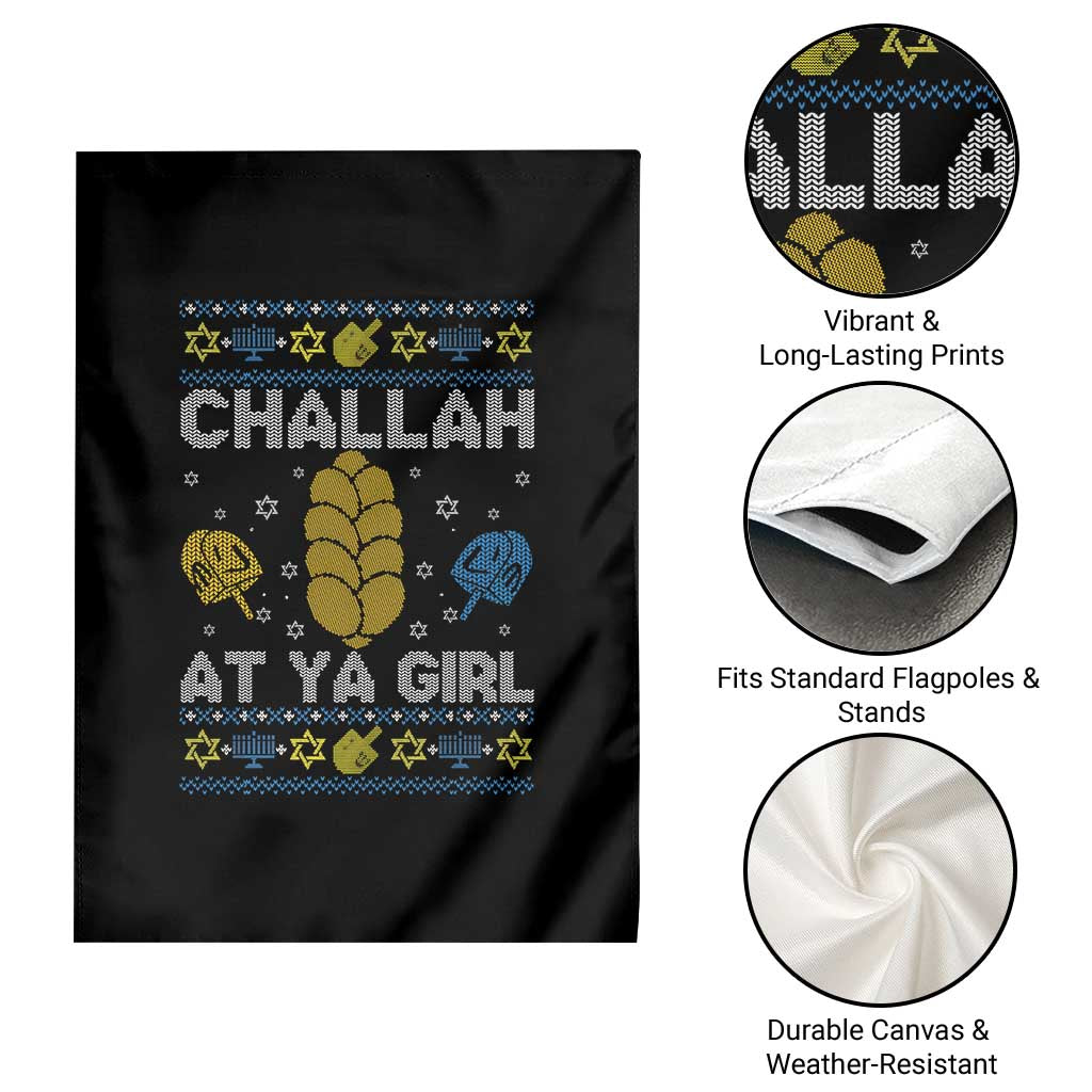 Funny Ugly Hanukkah Garden Flag Challah At Ya Girl Matching - Wonder Print Shop
