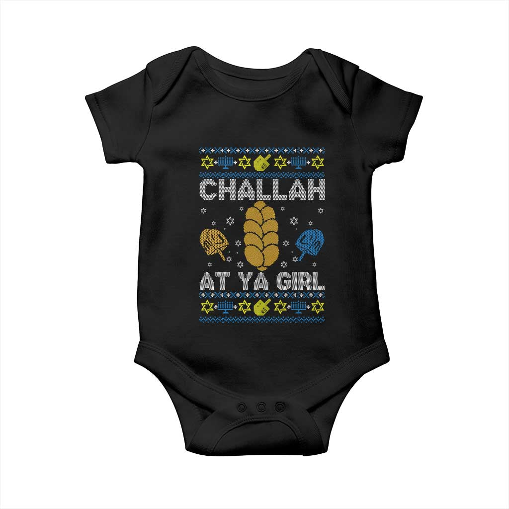 Funny Ugly Hanukkah Baby Onesie Challah At Ya Girl Matching - Wonder Print Shop