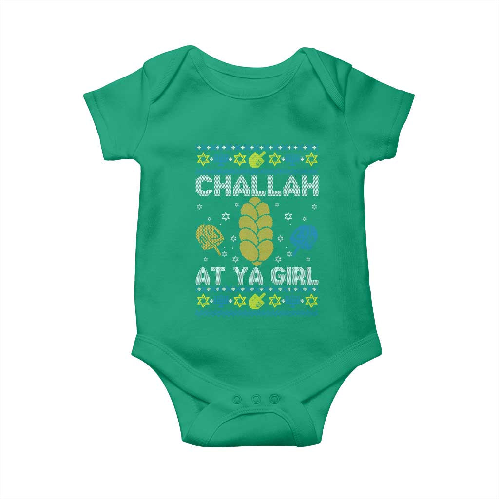 Funny Ugly Hanukkah Baby Onesie Challah At Ya Girl Matching - Wonder Print Shop