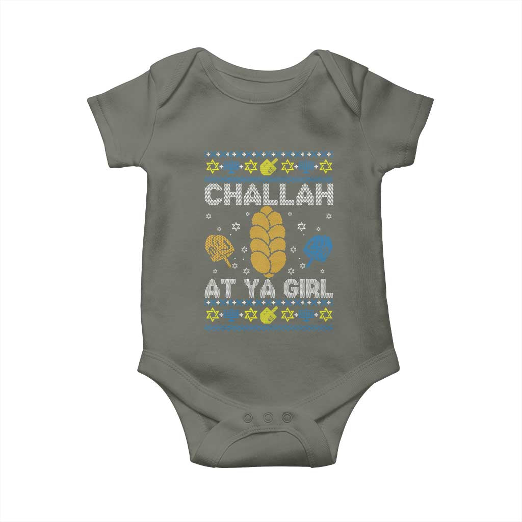 Funny Ugly Hanukkah Baby Onesie Challah At Ya Girl Matching - Wonder Print Shop