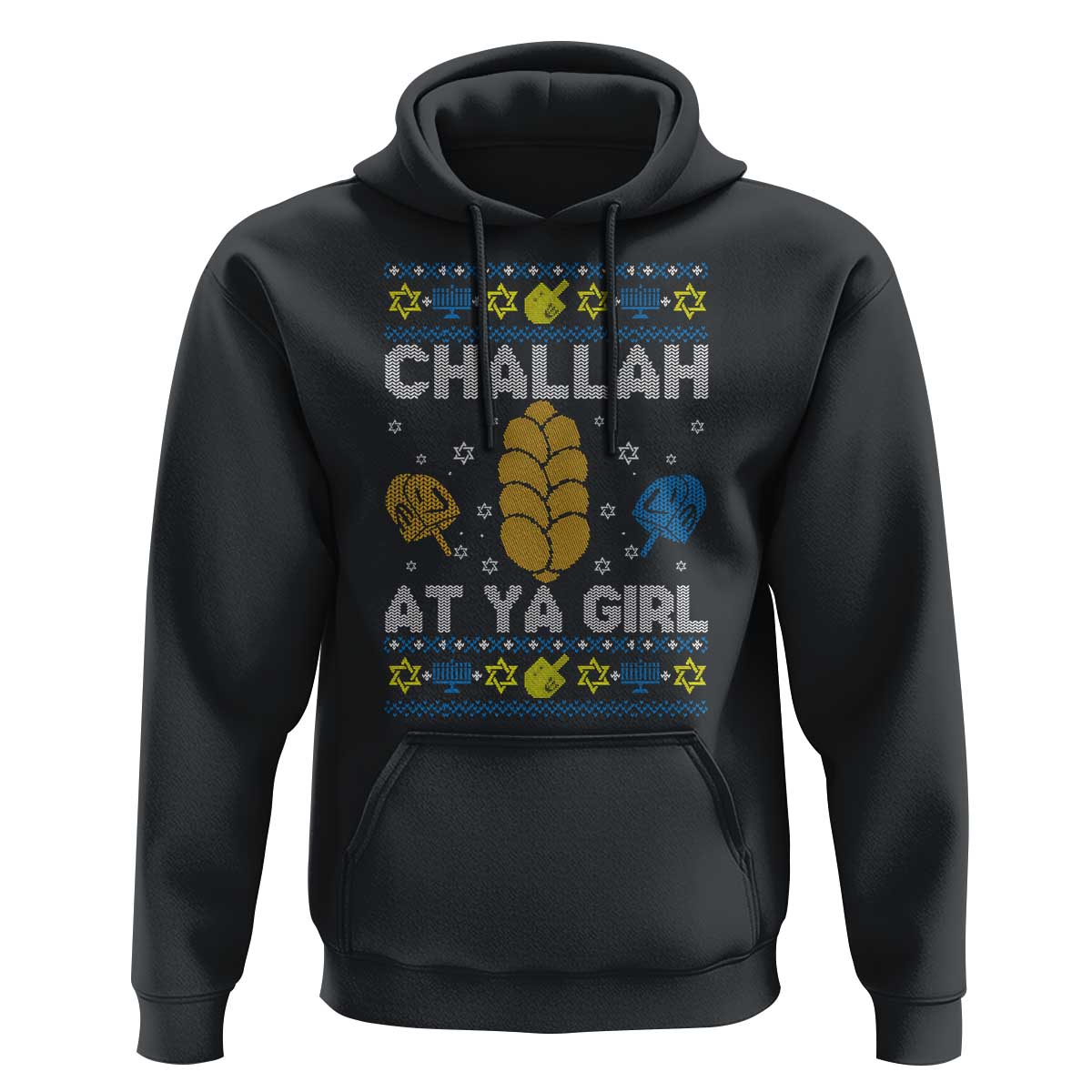 Funny Ugly Hanukkah Hoodie Challah At Ya Girl Matching - Wonder Print Shop