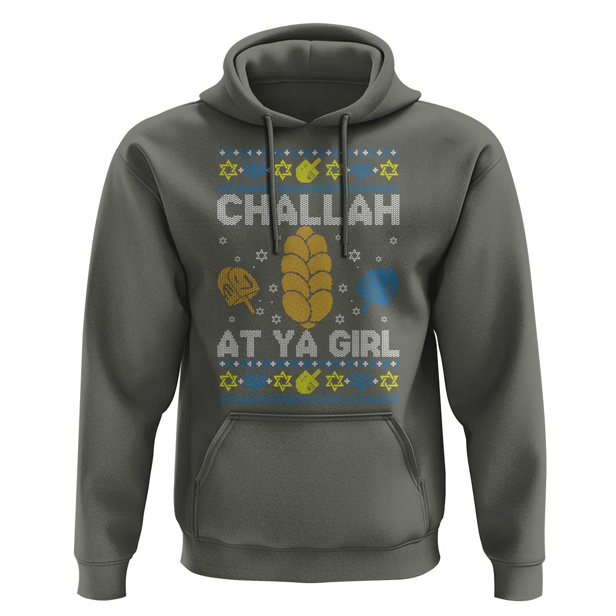 Funny Ugly Hanukkah Hoodie Challah At Ya Girl Matching - Wonder Print Shop