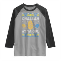 Funny Ugly Hanukkah Raglan Shirt Challah At Ya Girl Matching - Wonder Print Shop