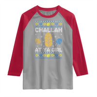 Funny Ugly Hanukkah Raglan Shirt Challah At Ya Girl Matching - Wonder Print Shop