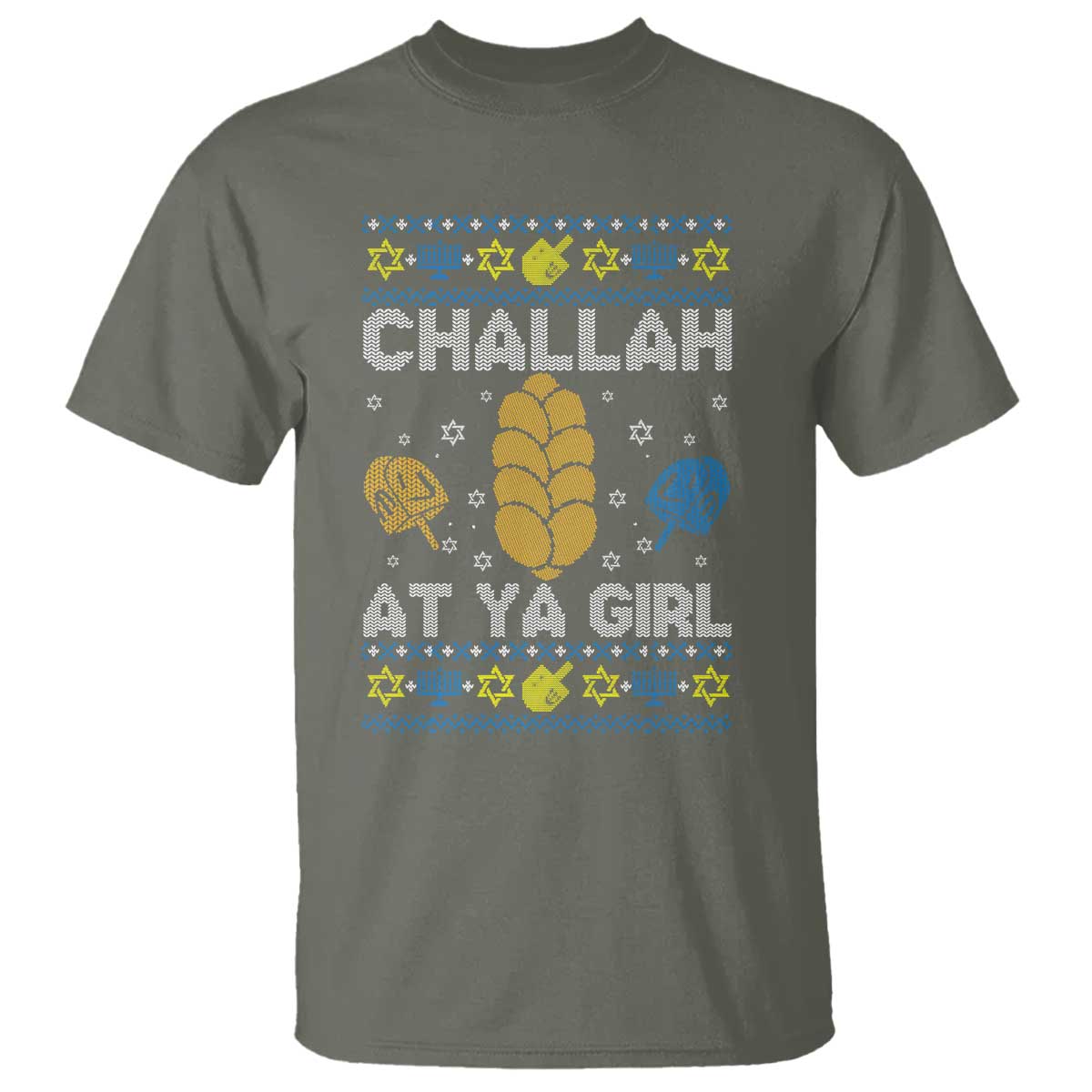 Funny Ugly Hanukkah T Shirt Challah At Ya Girl Matching - Wonder Print Shop