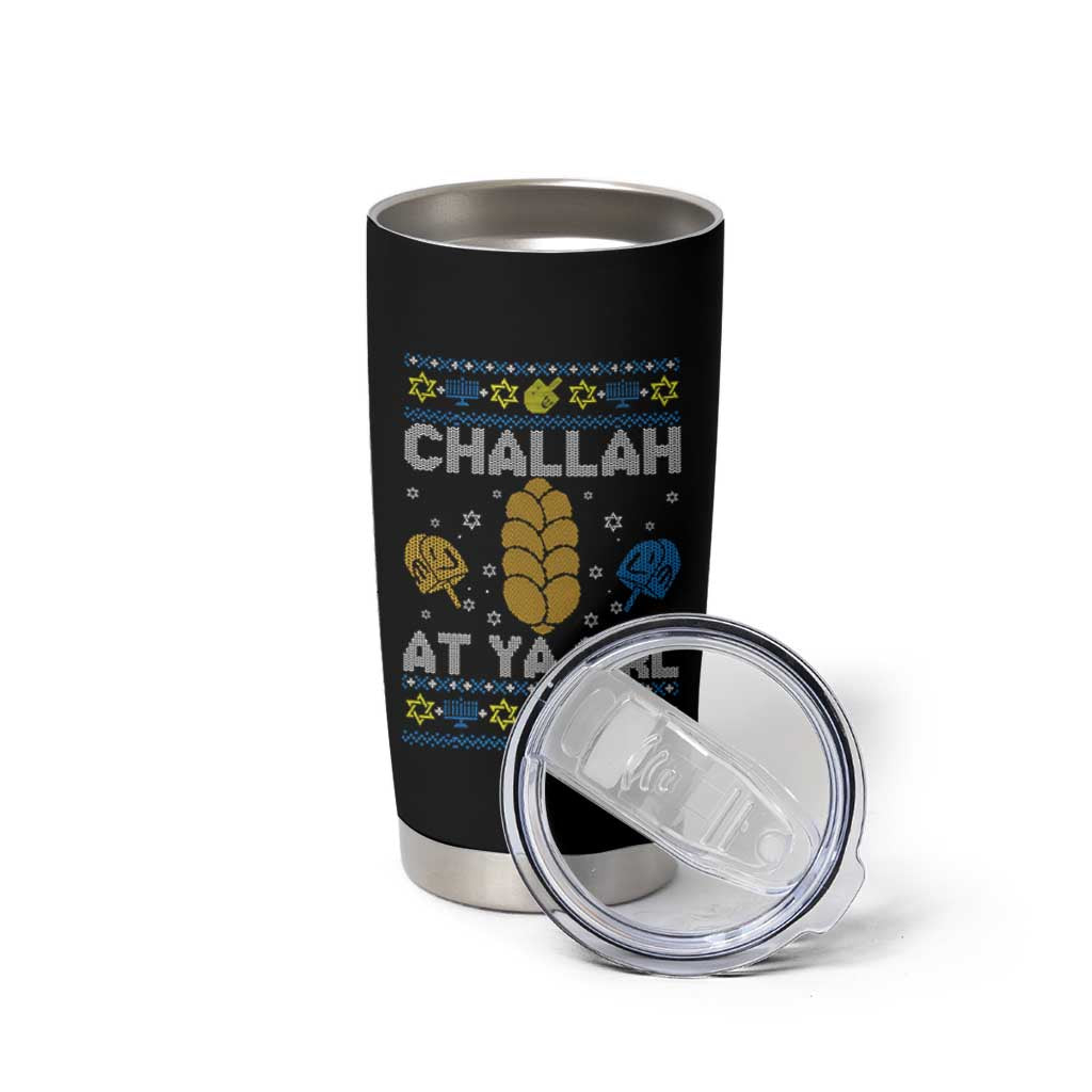 Funny Ugly Hanukkah Tumbler Cup Challah At Ya Girl Matching - Wonder Print Shop