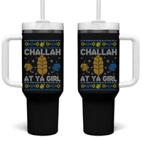 Funny Ugly Hanukkah Tumbler With Handle Challah At Ya Girl Matching - Wonder Print Shop