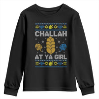 Funny Ugly Hanukkah Youth Sweatshirt Challah At Ya Girl Matching - Wonder Print Shop