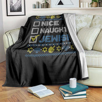 Nice Naughty Jewish Ugly Hanukkah Throw Blanket Chanukah Jew Gift - Wonder Print Shop