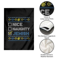 Nice Naughty Jewish Ugly Hanukkah Garden Flag Chanukah Jew Gift - Wonder Print Shop
