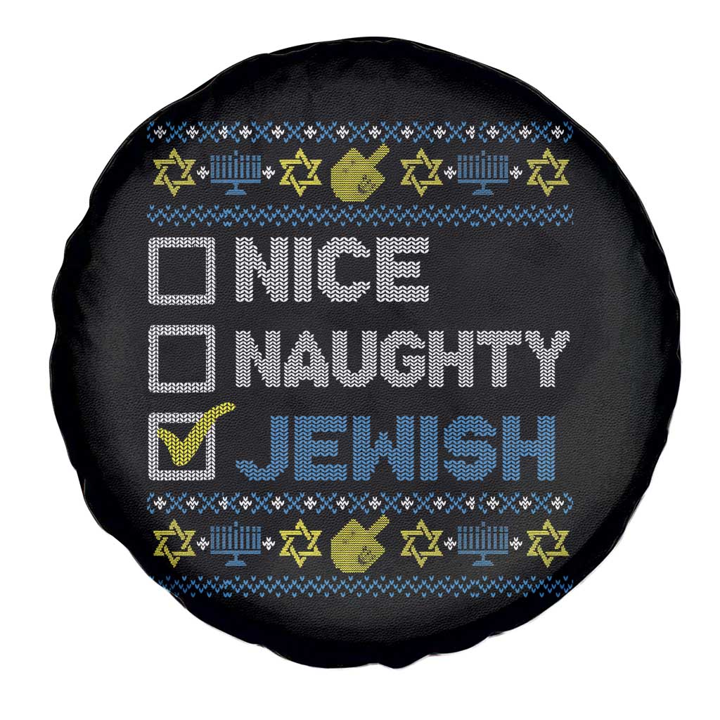Nice Naughty Jewish Ugly Hanukkah Spare Tire Cover Chanukah Jew Gift - Wonder Print Shop