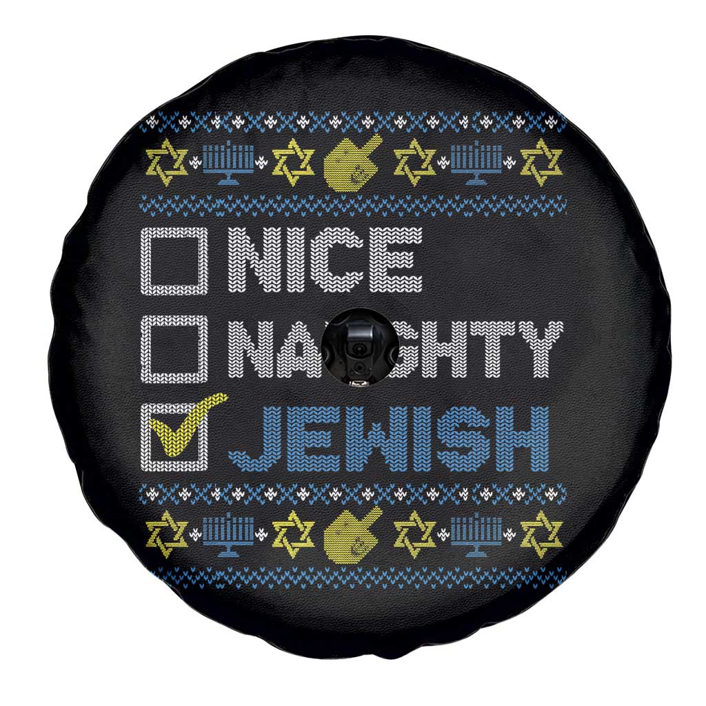 Nice Naughty Jewish Ugly Hanukkah Spare Tire Cover Chanukah Jew Gift - Wonder Print Shop