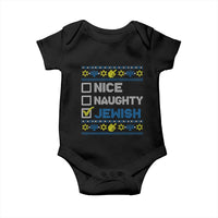 Nice Naughty Jewish Ugly Hanukkah Baby Onesie Chanukah Jew Gift - Wonder Print Shop