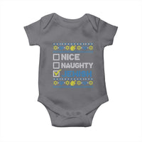 Nice Naughty Jewish Ugly Hanukkah Baby Onesie Chanukah Jew Gift - Wonder Print Shop