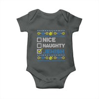 Nice Naughty Jewish Ugly Hanukkah Baby Onesie Chanukah Jew Gift - Wonder Print Shop