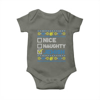 Nice Naughty Jewish Ugly Hanukkah Baby Onesie Chanukah Jew Gift - Wonder Print Shop