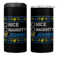 Nice Naughty Jewish Ugly Hanukkah 4 in 1 Can Cooler Tumbler Chanukah Jew Gift - Wonder Print Shop