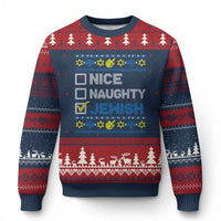 Nice Naughty Jewish Ugly Hanukkah Ugly Christmas Sweater Chanukah Jew Gift - Wonder Print Shop