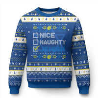 Nice Naughty Jewish Ugly Hanukkah Hanukkah Ugly Sweater Chanukah Jew Gift - Wonder Print Shop