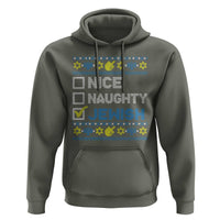 Nice Naughty Jewish Ugly Hanukkah Hoodie Chanukah Jew Gift - Wonder Print Shop