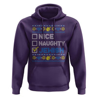 Nice Naughty Jewish Ugly Hanukkah Hoodie Chanukah Jew Gift - Wonder Print Shop