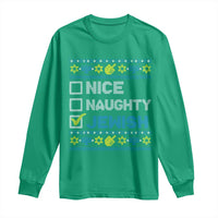 Nice Naughty Jewish Ugly Hanukkah Long Sleeve Shirt Chanukah Jew Gift - Wonder Print Shop