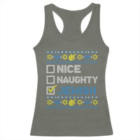 Nice Naughty Jewish Ugly Hanukkah Racerback Tank Top Chanukah Jew Gift - Wonder Print Shop