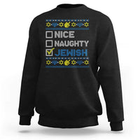 Nice Naughty Jewish Ugly Hanukkah Sweatshirt Chanukah Jew Gift - Wonder Print Shop