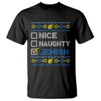 Nice Naughty Jewish Ugly Hanukkah T Shirt Chanukah Jew Gift - Wonder Print Shop