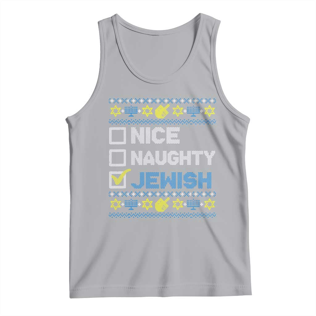 Nice Naughty Jewish Ugly Hanukkah Tank Top Chanukah Jew Gift - Wonder Print Shop