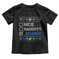 Nice Naughty Jewish Ugly Hanukkah Toddler T Shirt Chanukah Jew Gift - Wonder Print Shop