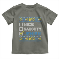 Nice Naughty Jewish Ugly Hanukkah Toddler T Shirt Chanukah Jew Gift - Wonder Print Shop