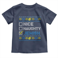Nice Naughty Jewish Ugly Hanukkah Toddler T Shirt Chanukah Jew Gift - Wonder Print Shop