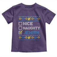 Nice Naughty Jewish Ugly Hanukkah Toddler T Shirt Chanukah Jew Gift - Wonder Print Shop