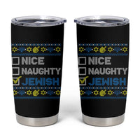 Nice Naughty Jewish Ugly Hanukkah Tumbler Cup Chanukah Jew Gift - Wonder Print Shop