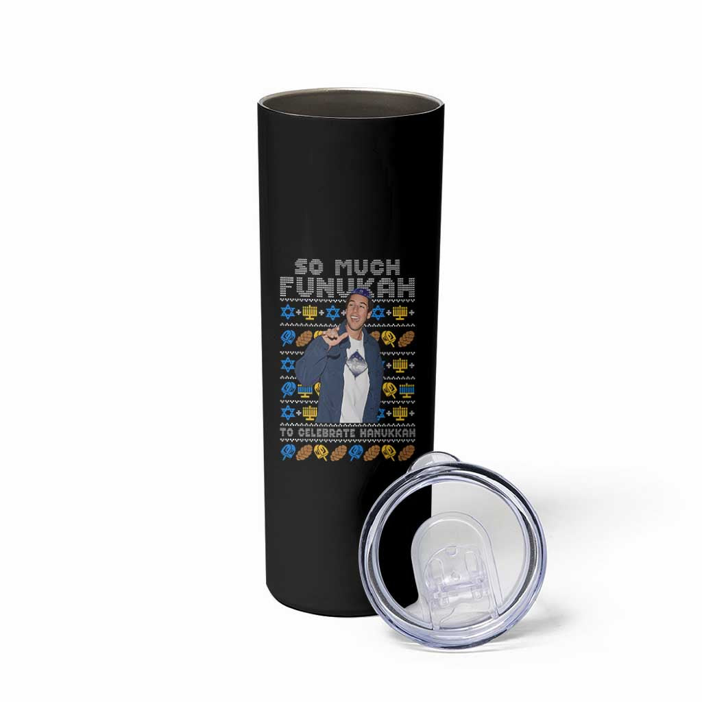 Funny Ugly Hanukkah Skinny Tumbler Sandler So Much Funukah To Celebrate Hanukkah - Wonder Print Shop