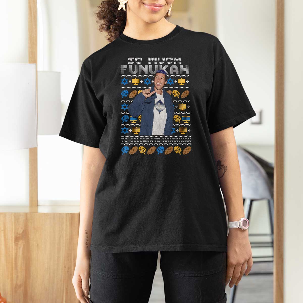 Funny Ugly Hanukkah T Shirt For Women Sandler So Much Funukah To Celebrate Hanukkah - Wonder Print Shop
