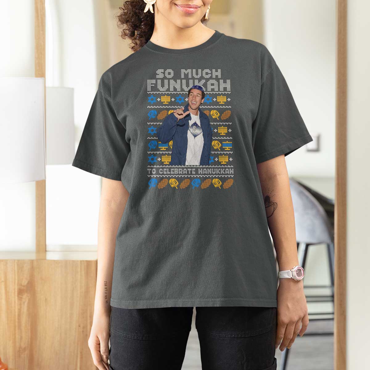 Funny Ugly Hanukkah T Shirt For Women Sandler So Much Funukah To Celebrate Hanukkah - Wonder Print Shop