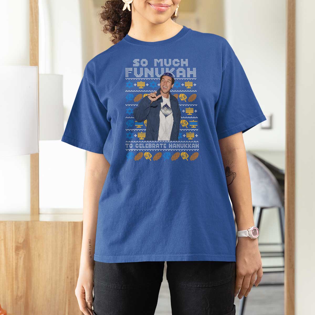 Funny Ugly Hanukkah T Shirt For Women Sandler So Much Funukah To Celebrate Hanukkah - Wonder Print Shop
