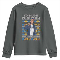 Funny Ugly Hanukkah Youth Sweatshirt Sandler So Much Funukah To Celebrate Hanukkah - Wonder Print Shop