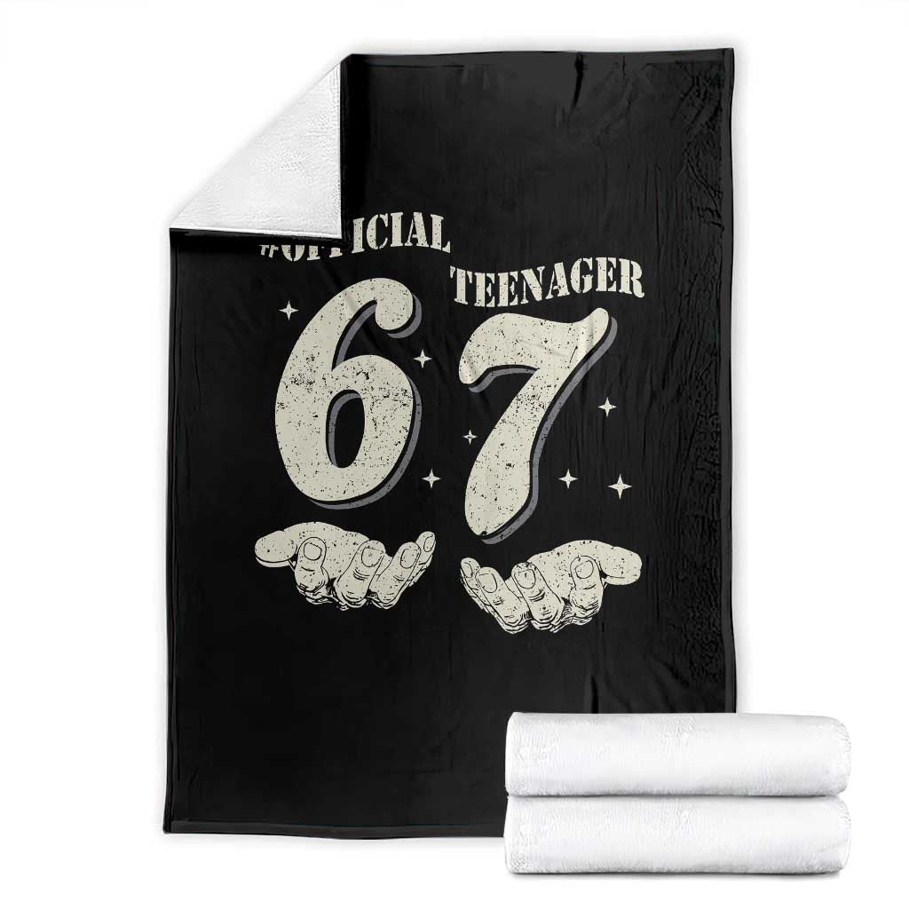 Funny 13th Birthday Official Teenager Throw Blanket Viral Meme Six Seven 6 7 Hands 13 Years Old Boys Kids