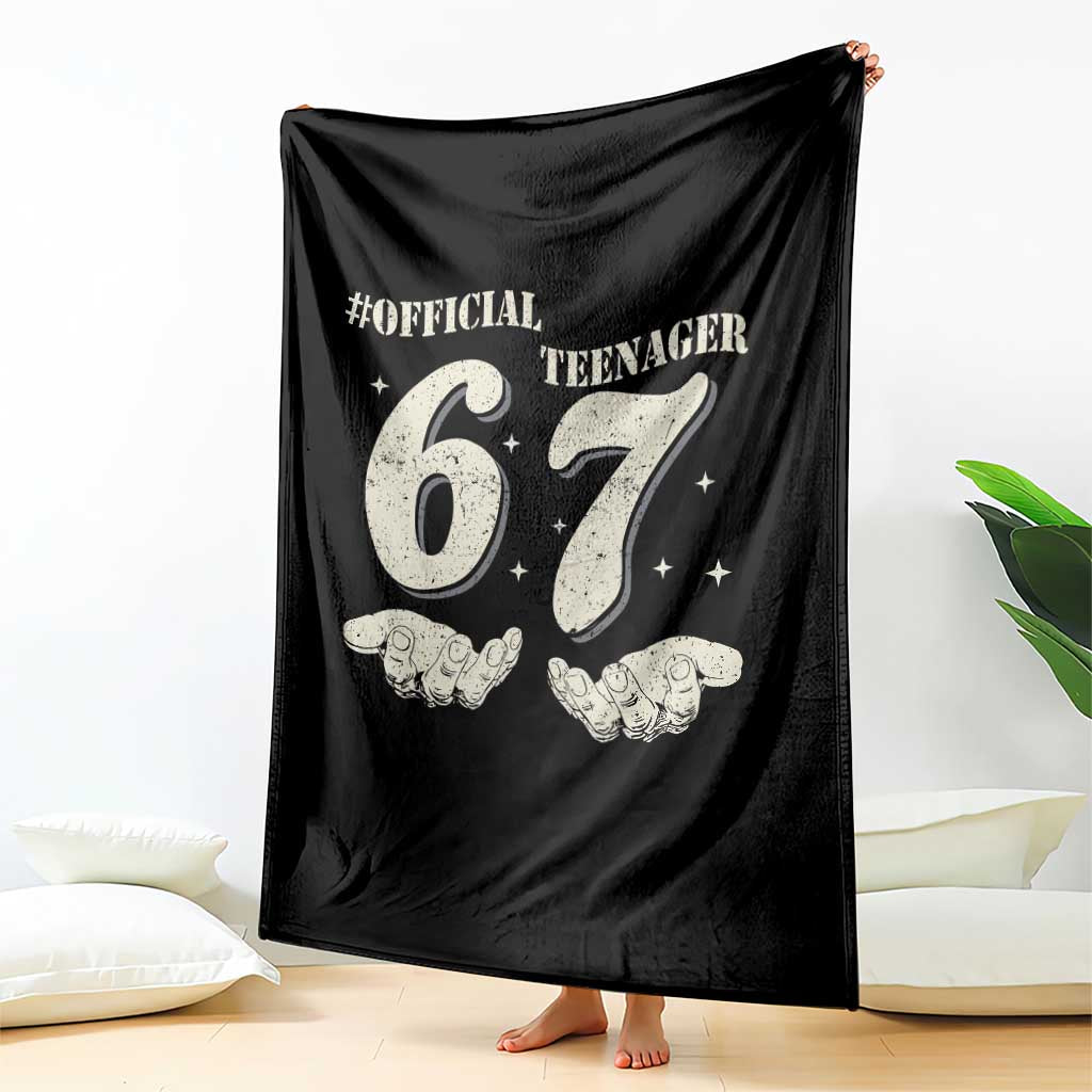 Funny 13th Birthday Official Teenager Throw Blanket Viral Meme Six Seven 6 7 Hands 13 Years Old Boys Kids