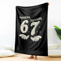 Funny 13th Birthday Official Teenager Throw Blanket Viral Meme Six Seven 6 7 Hands 13 Years Old Boys Kids