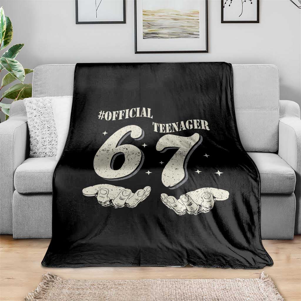 Funny 13th Birthday Official Teenager Throw Blanket Viral Meme Six Seven 6 7 Hands 13 Years Old Boys Kids