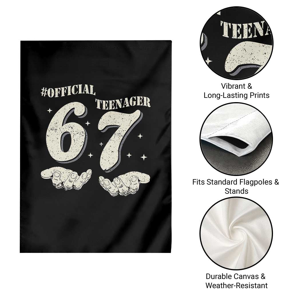Funny 13th Birthday Official Teenager Garden Flag Viral Meme Six Seven 6 7 Hands 13 Years Old Boys Kids